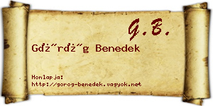 Görög Benedek névjegykártya