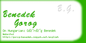 benedek gorog business card